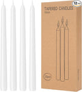 12 Pack White Taper Candles 10 inch by LYOBATHLLC