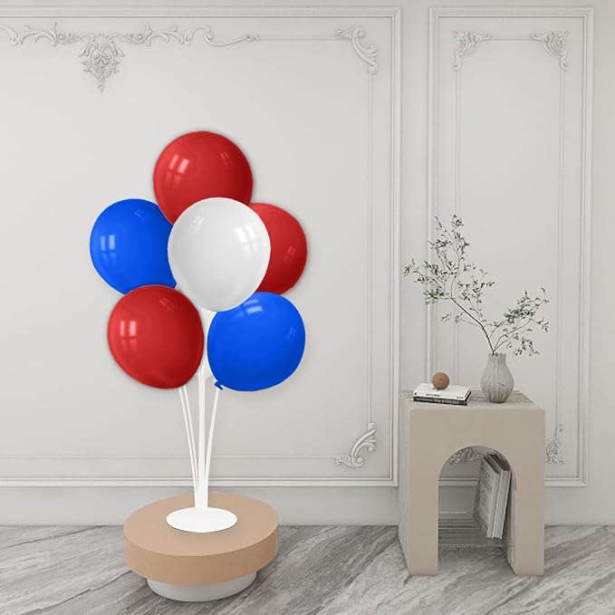 ZJDHPTY 4Set Red White and Blue Balloon Stand Patriotic Decorations | Balloon - Image 7