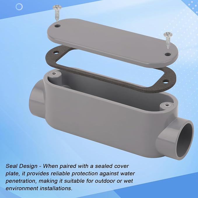 4Pack 3/4 Inch Rigid PVC Conduit Body Type C, Slip x Slip PVC Conduit Bodies C - Image 2