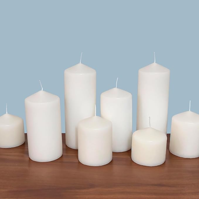 Stonebriar Unscented White Tall Pillar Candles, 18 Hour Burning Candle Pillars - Image 11
