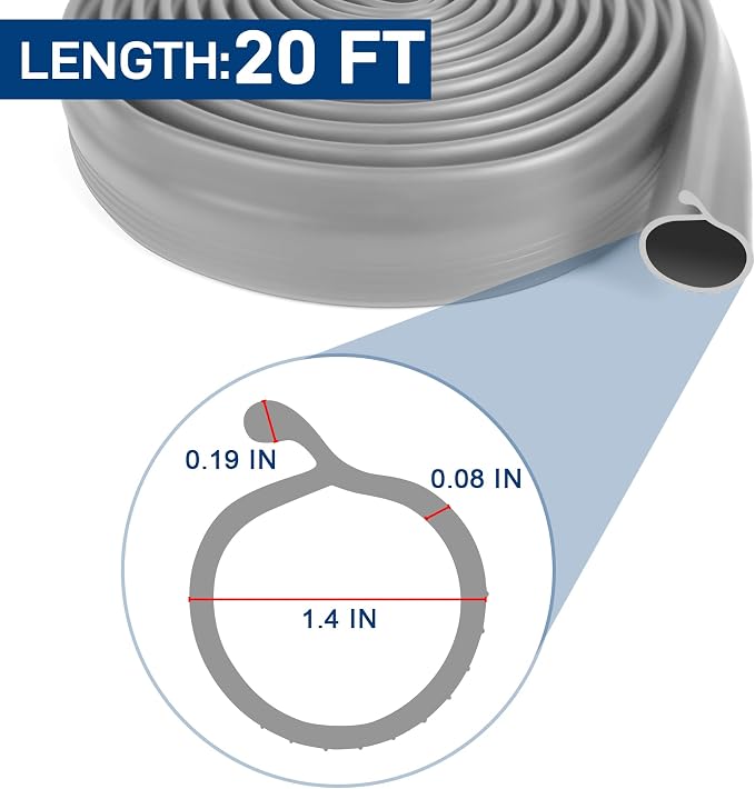 20 FT Garage Door Bottom Seal Rubber 0.19" P Bulb Bottom Garage Weather - Image 2