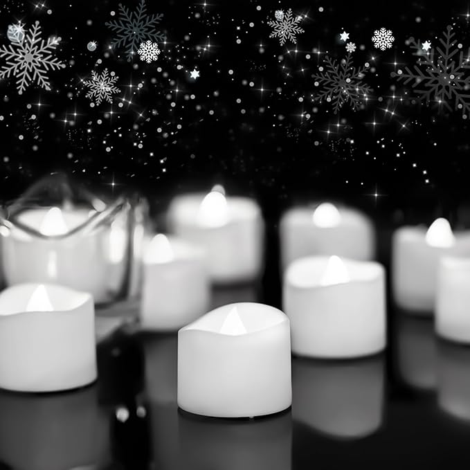 Homemory 24-Pack Flameless Tea Lights Candles Battery Operated, 200+ Hours | by Homemory