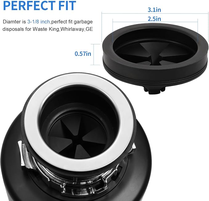RQYEKDO 3 1/8" Garbage Disposal Splash Guard Rubber Sink Baffle Collar - Image 3