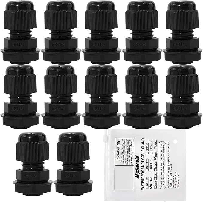 MAKERELE NPT 1/4” Cable Glands IP68 Waterproof Strain Relief Cord Connector | by MAKERELE