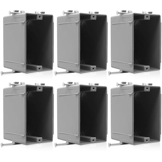 1-Gang New Work Outlet Box, PVC Nail-On Electrical & Junction Box, 18 cu. in. by Wocloer