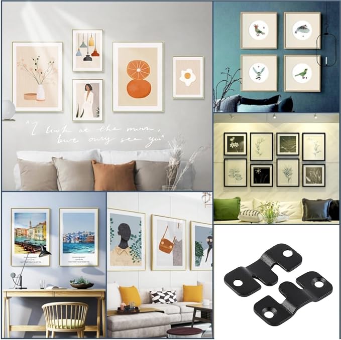 8 Pairs Interlocking Flush Mount Bracket Picture Hanging Hooks Stainless Steel - Image 4