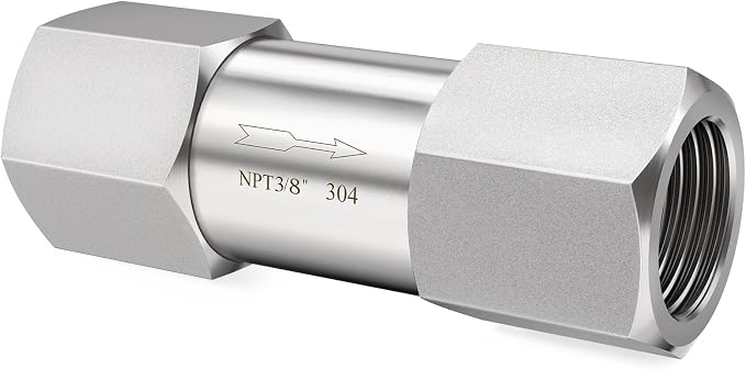 ChillWaves 304 Stainless Steel In-Line Split Check Valve 3/8" NPT Female Thread by VisittheCHILLWAVES