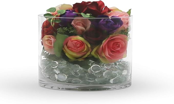 WGV Cylinder Vase, Width 10", Height 8", Floral Container, Planter Terrarium - Image 7