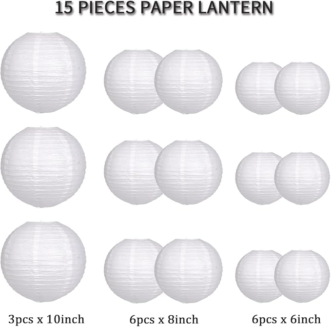 Paper Lanterns Party Decorations, Round Hanging Paper Lanterns Decorations - Image 2