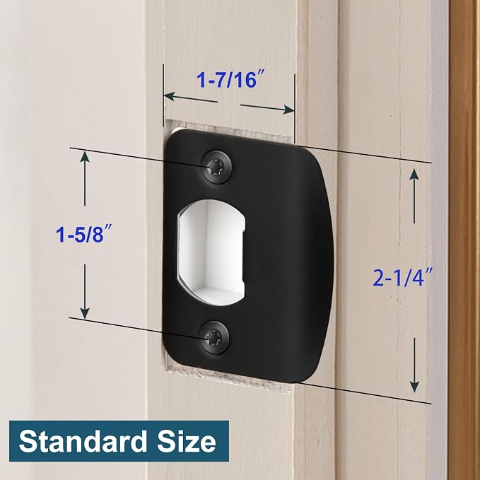 Black Door Strike Plate with Long Screws & Bit | Reinforcement Striker Kits - Image 3