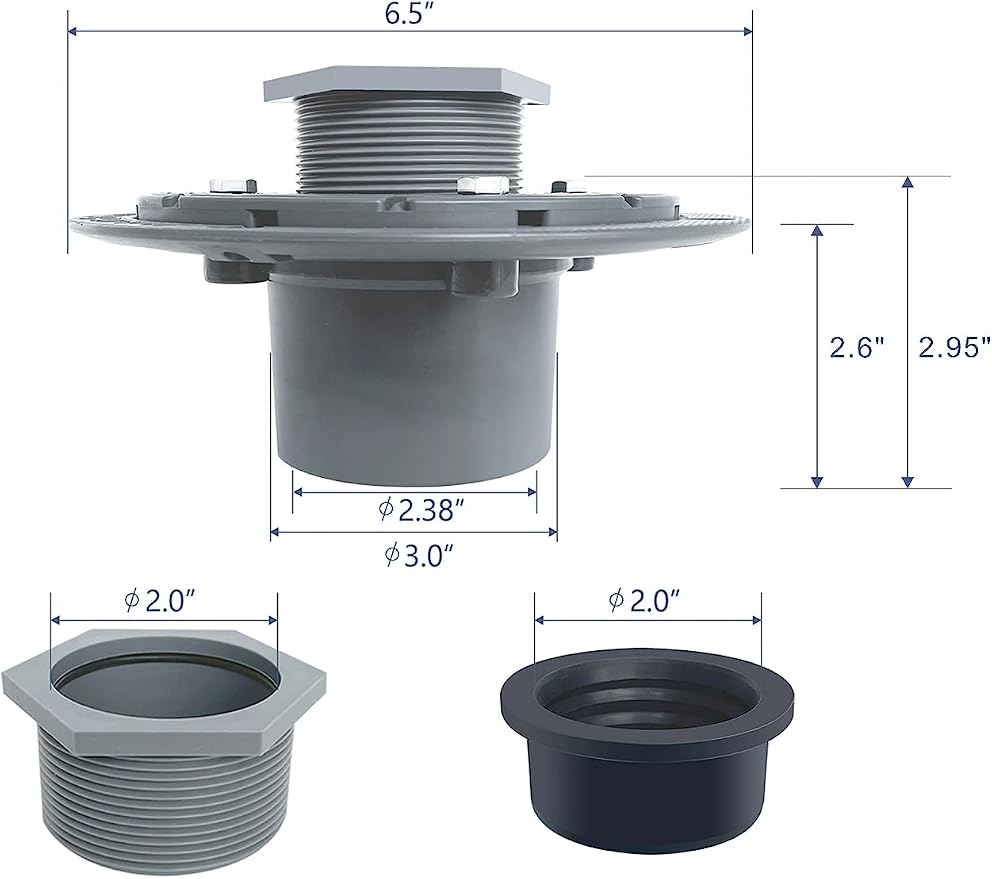 Neodrain 2-Inch PVC Sub Drain, Shower Drain Base | No Hub Shower Drain Base - Image 4