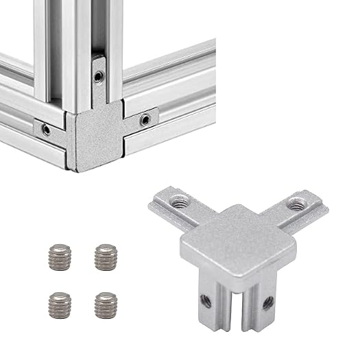 12pcs 2020 Hardware 3-Way Angel Bracket Corner Connector Silver | - Image 2
