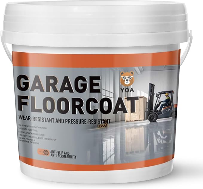 YOA Concrete Garage Floor Paint, Acrylic Resin Coating, 1Gallon Medium Gray | - Image 7