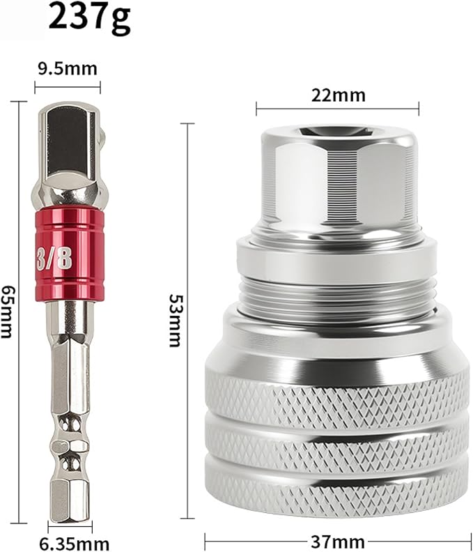 Universal Adjustable Socket Wrench, 3/8 Inch Drill Bit Adapter, Standard 10 to - Image 2