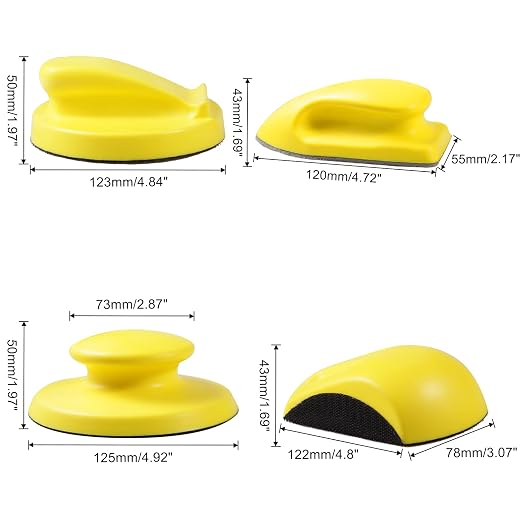 SPEEDWOX 4 Pack 5" Hand Sanding Blocks Round and Mouse-Shaped Hook and Loop - Image 6