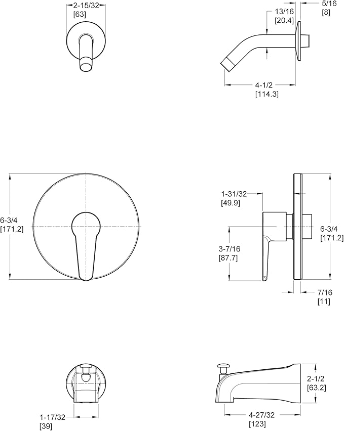 Pfister Pfirst Modern Valve Only Trim Kit in Matte Black Finish - Image 3