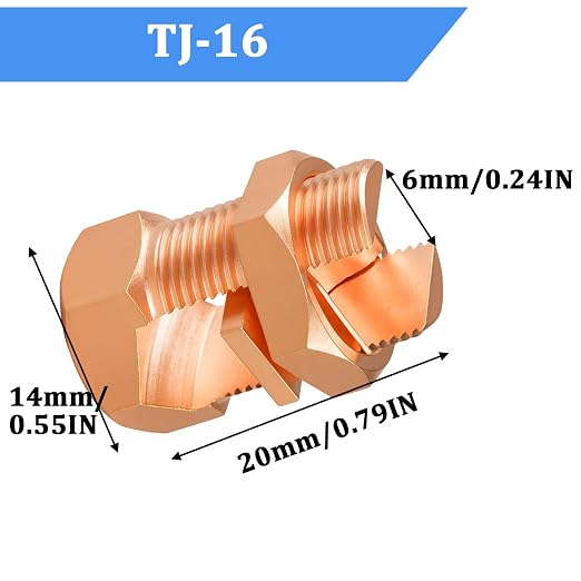 5 PCS TJ-16 Split Bolt Wire Connector, Copper Alloy Ground Wire | Durable - Image 2