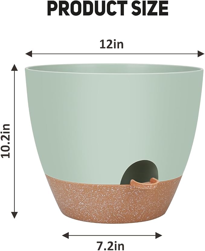 YNNICO 12 inch Large Self Watering Plant Pots, Flower Pots Planters - Image 4