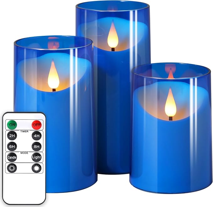 NURADA Flickering Flameless Candles: LED Pillar Candles by NURADA