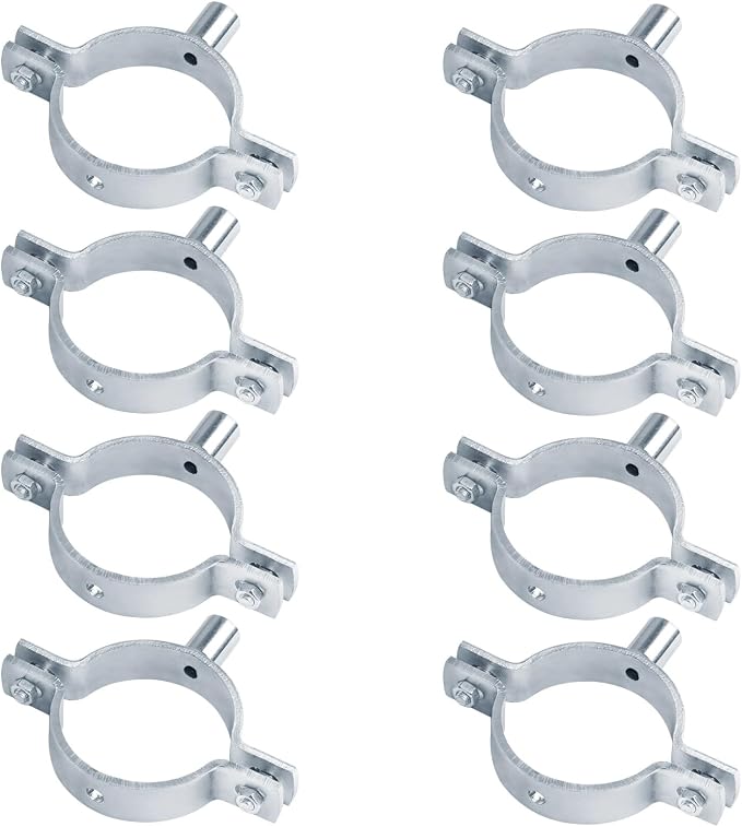 8 Pack Split Ring Pipe Hangers, Fits 2" O.D. Tube, 5/32"Thick | 3/8-16 Threaded - Image 3