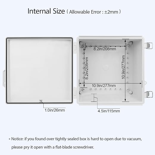 Electrical Box, IP67 Waterproof Hinged Cover Stainless Steel Latch Junction Box - Image 5