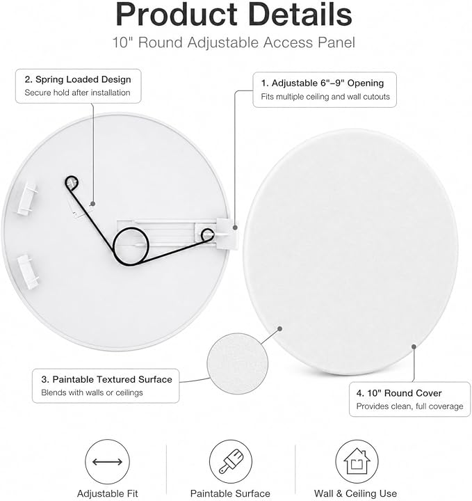 10" Round Spring Loaded Access Panel - Image 3