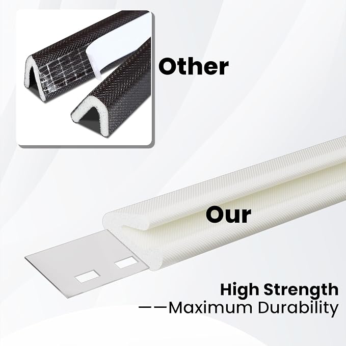 V Shape Thin Foam Weather Stripping Door Frame Seal Strip 33FT Black | Draft - Image 4