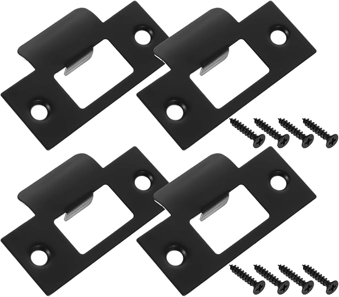 4pcs Door Strike Plate Black 2-3/4“ Deadbolt Strike Plate, Replacement Door by DOITOOL