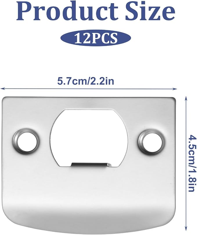 12Pcs Deadbolt Strike Plate Stainless Steel Deadbolt Covers Standard Door Lock - Image 2