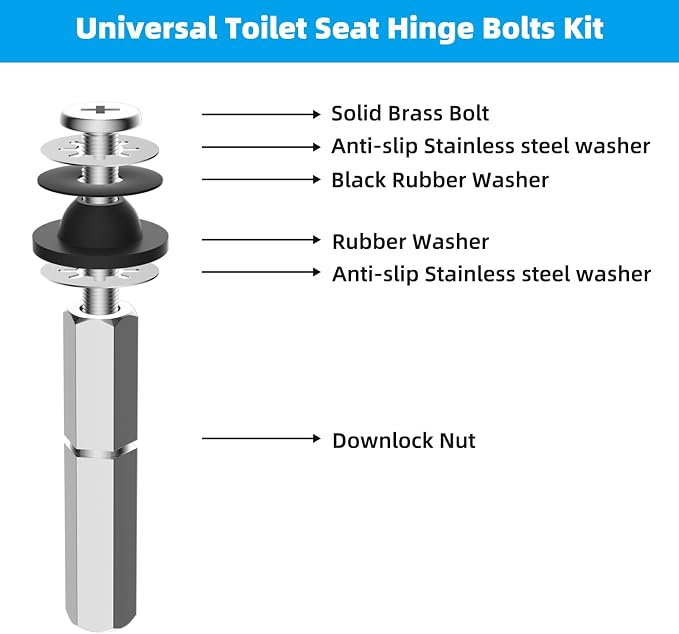 Hibbent 4 PCS Toilet Seat Bolts Kit, Stainless Steel Bolts - Image 2