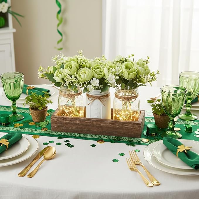 Mkono Mason Jar Lights Centerpiece Table Decor - Image 2