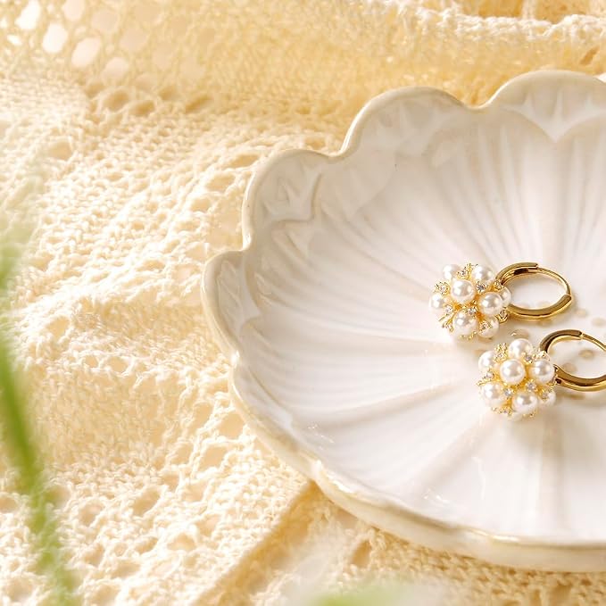 Lotus Ring Holder Dish Small Indoor Ash Tray, Ceramic Dessert Plate Trinket - Image 2