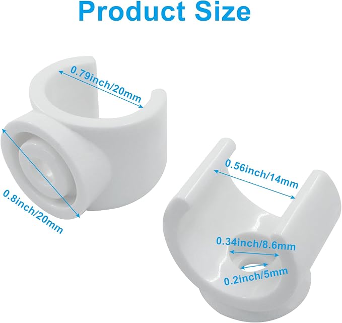50 Pack 3/4 Inch Pipe Clamp, 20mm U-Shaped | Plastic PEX Clips, Pipe Hangers - Image 2
