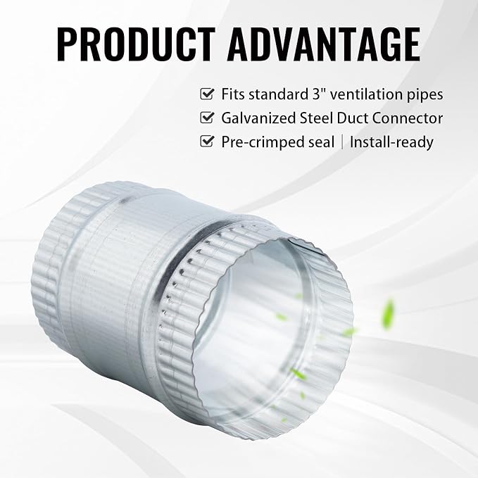 3 Inch Round Galvanized Steel Duct Connector - Image 4