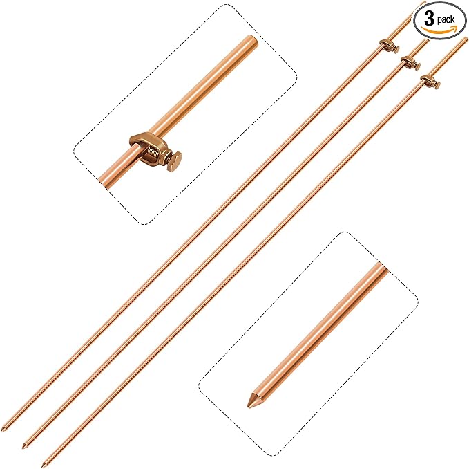 Gisafai 3 Pack 4 ft Grounding Rod by Gisafai