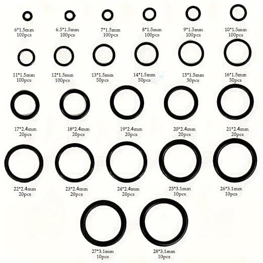 O Ring Assortment Kit 24 Sizes 1200 Pcs Nitrile Rubber Seal O-Rings | - Image 6