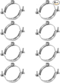 HARFINGTON 8 Pcs Adjustable Pipe Bracket Clamps 2-1/2" Stainless Steel Wall by HARFINGTON