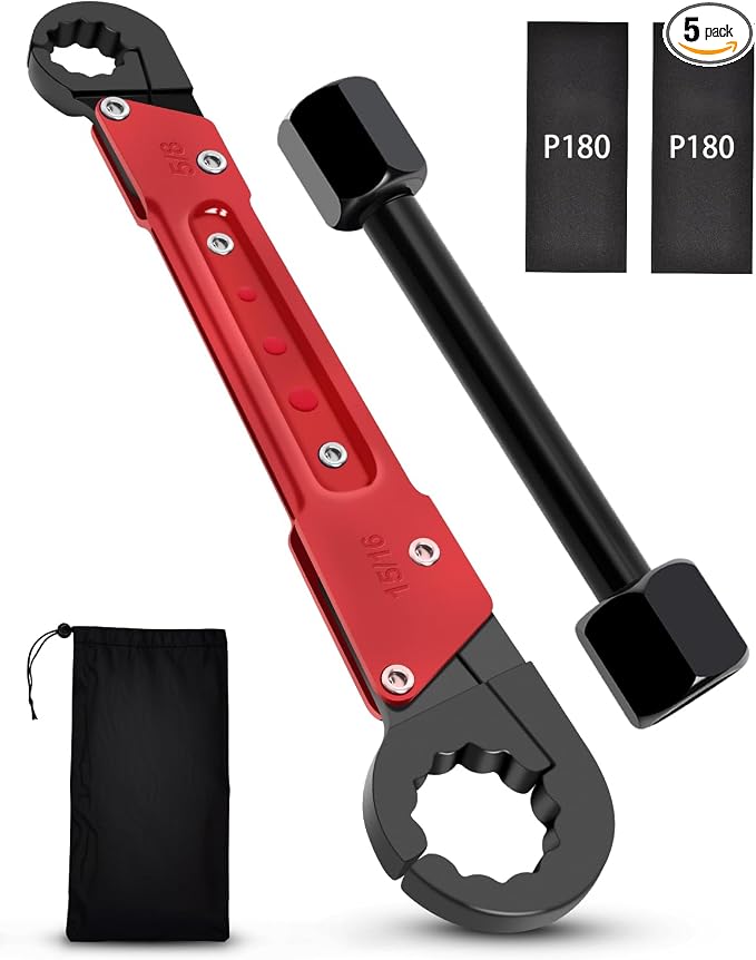 5 Pcs Plumbing Tools Kit with Angle Stop Wrench, Adjustable Wrench Professional by Vorhixa