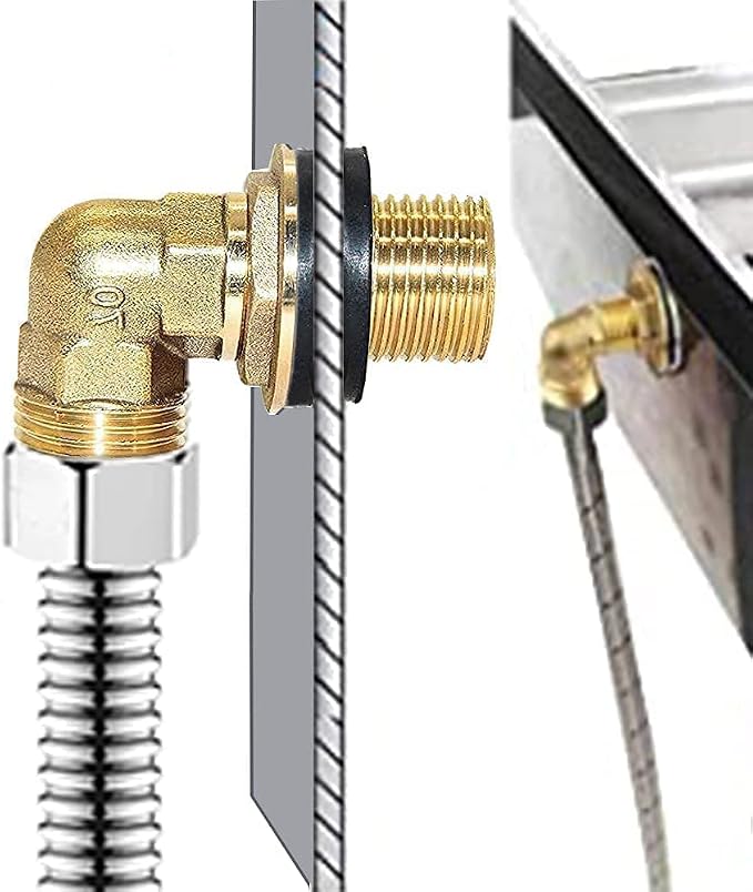 Joywayus Wall Mount Commercial Faucet Installation Kit, Brass 1/2" G Male Elbow - Image 6