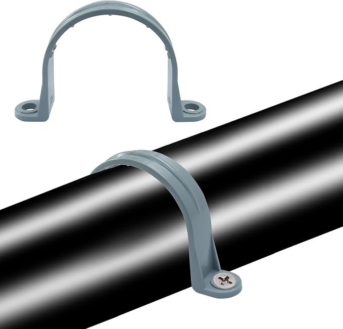 2 Inch PVC Pipe Strap, 12 Pack | 2-Hole, Plastic Conduit Clamp, Pipe Supports - Image 5