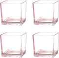 Square Glass Vases Set of 4, Small Vase by MARTAGE