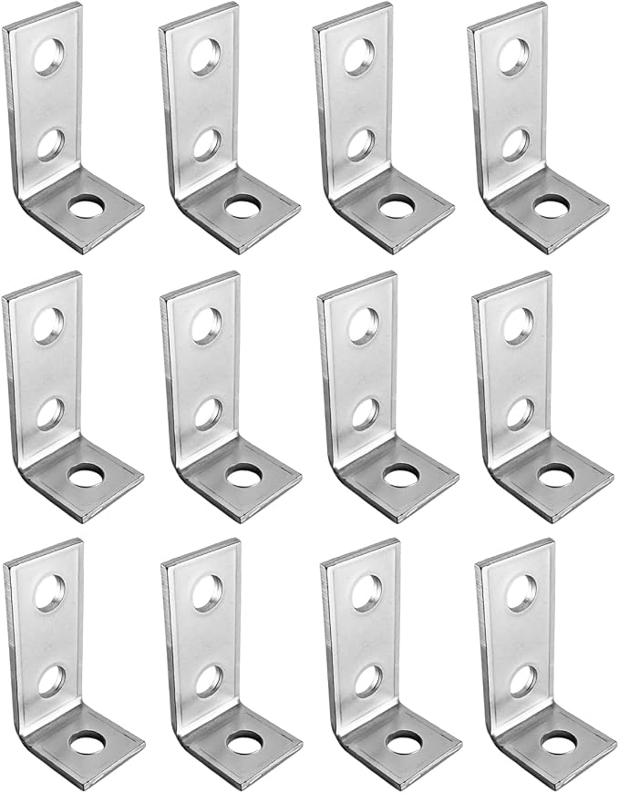 16 Pcs 3 Hole 90 Degree L Shaped Fitting Bracket Corner Brace | Fit by AUGREX