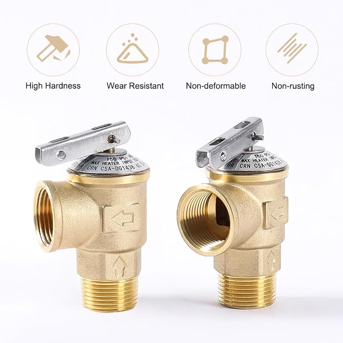 150PSI Temperature and Pressure Relief Valve 3/4" NPT Threaded, Push to Connect - Image 4