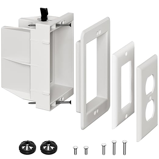 DVFR1W-1 Recessed Outlet Box, Recessed Electrical Box by VinylSidingMountingBlock