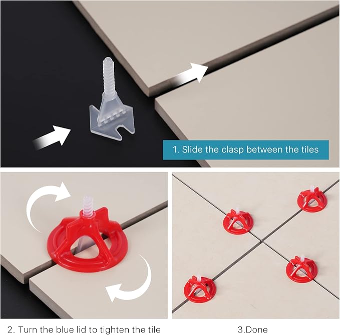 Professional Tile Leveling System Kit，Anti-Loosening Spacers/Wall, Bathroom - Image 7