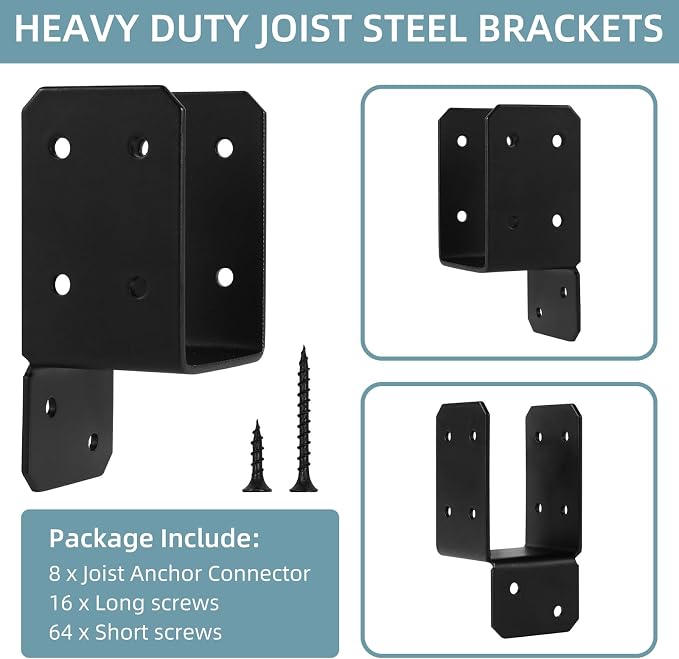 8pcs Black Caps Tie Bracket for 2x4 - Image 4
