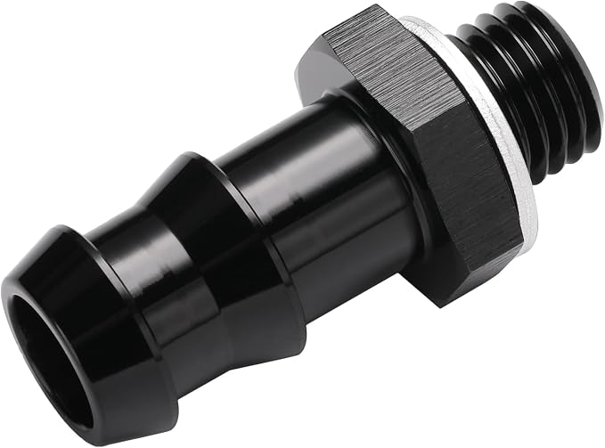 M12x1.5 Male Metric to 1/2 Barb Fuel Pump Outlet Adapter Fitting Aluminum Black - Image 5