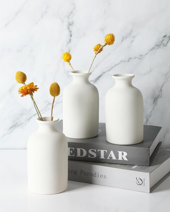 YANLING 6 Pcs White Vase Ceramic Vases - Image 6