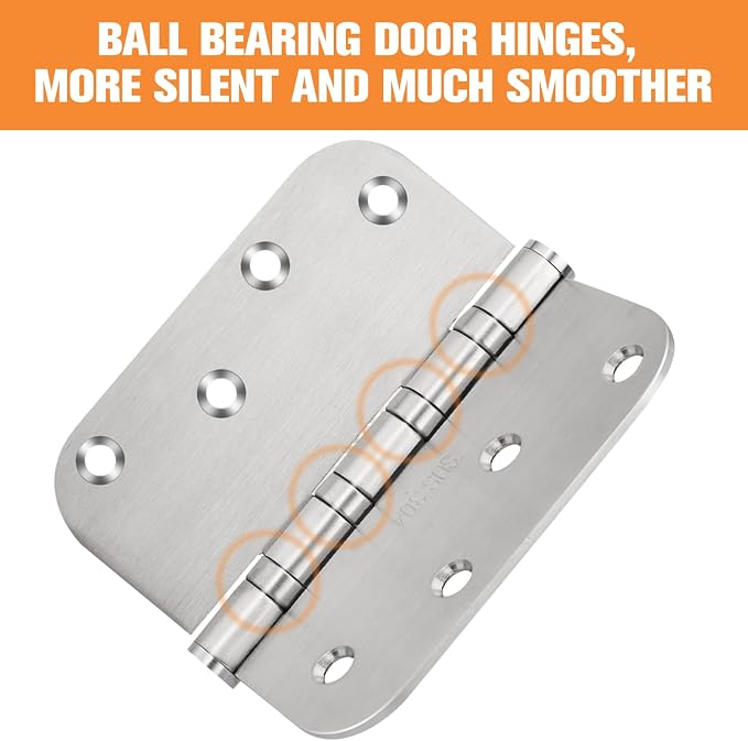 304 Stainless Steel Door Hinges 4 Inch Heavy Duty Ball Bearing Interior & - Image 5