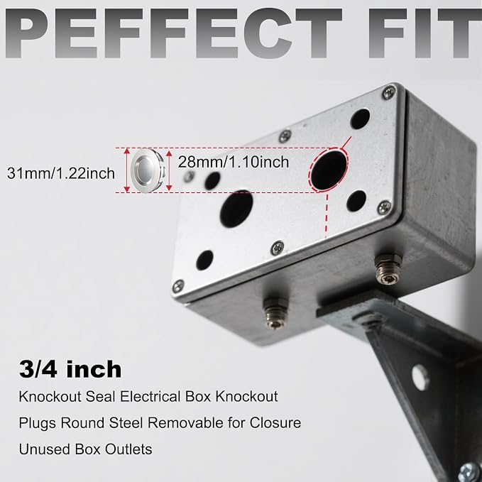 12 Pcs Stainless Steel Electrical Box Knockout Plugs - Image 2